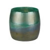 Vasen|Kerzenhalter^Gift Company Windlicht Glas Übertopf Blumenvase Perlmutt grau/grün 17cm