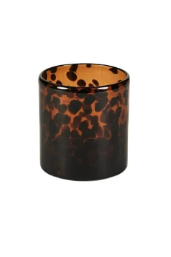 Kerzenhalter^Glaswaren sonstige Windlicht Linen Leo Kerzenglas Votiv mundgeblasen braun