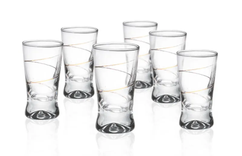 Likör & Wodkagläser|Gläserset^Cristalica Kingdom Wodkaglas Golden Loop 6er-Set